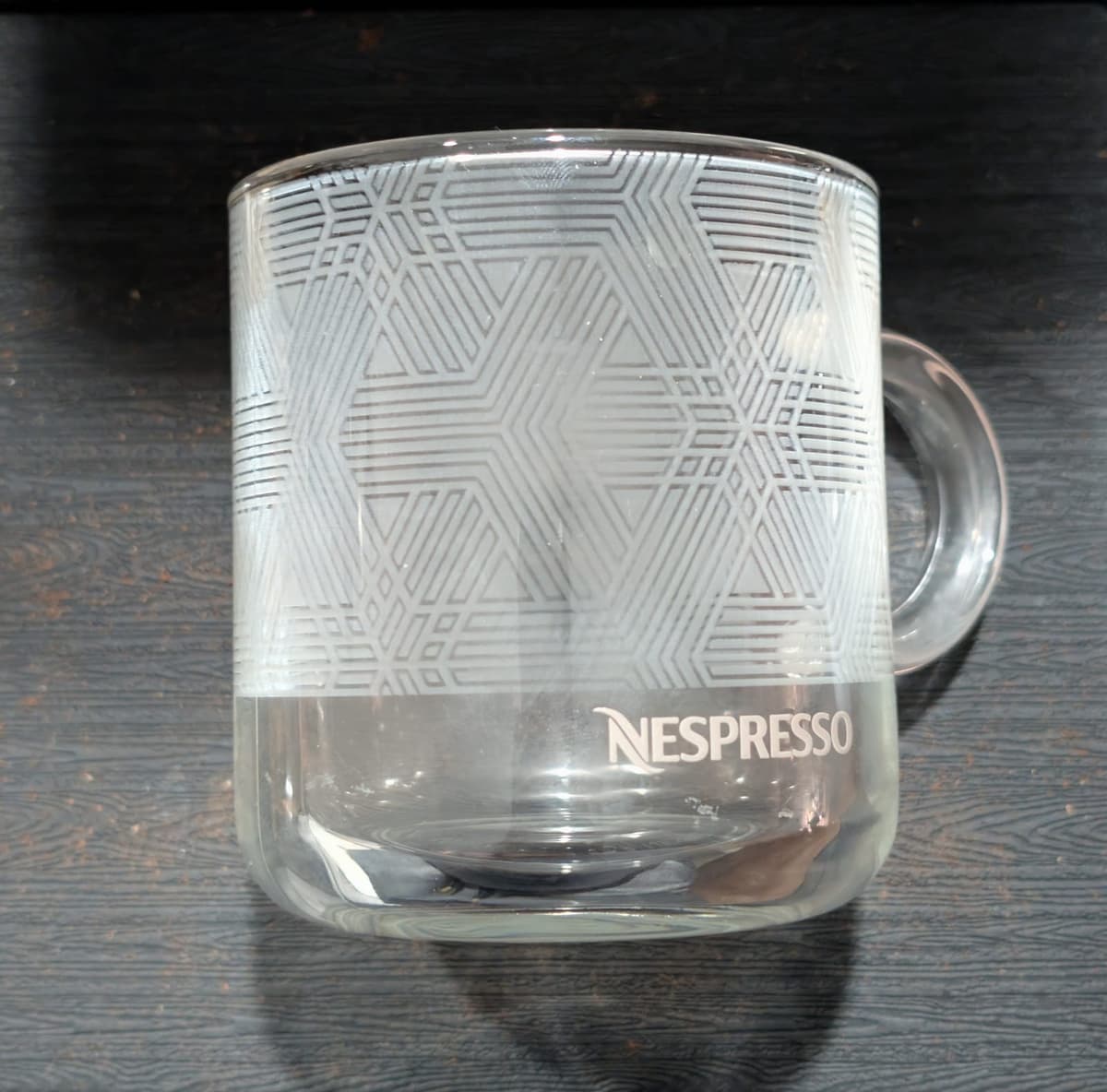 Geometric wrap, laser-frosted glassware