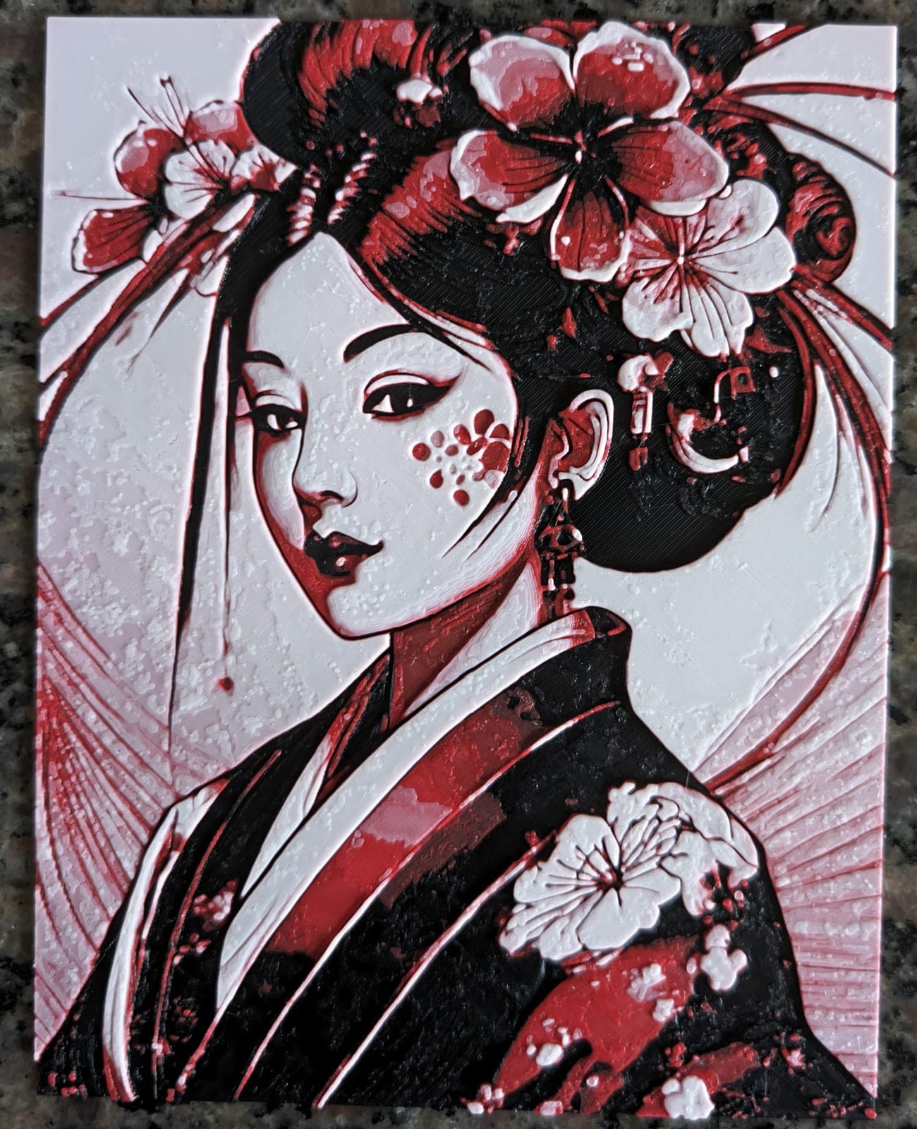 Geisha portrait, filament painting