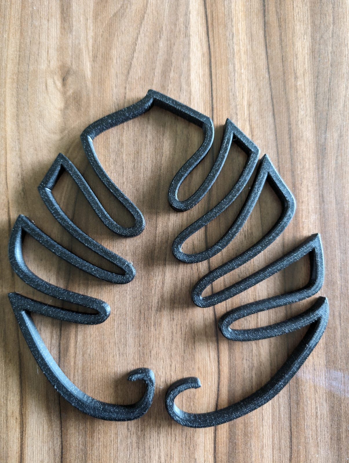 Monstera trivet, charcoal PLA